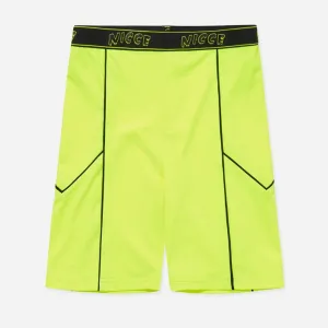 Nicce Graphic Logo Womens Neon Yellow Cycling Shorts