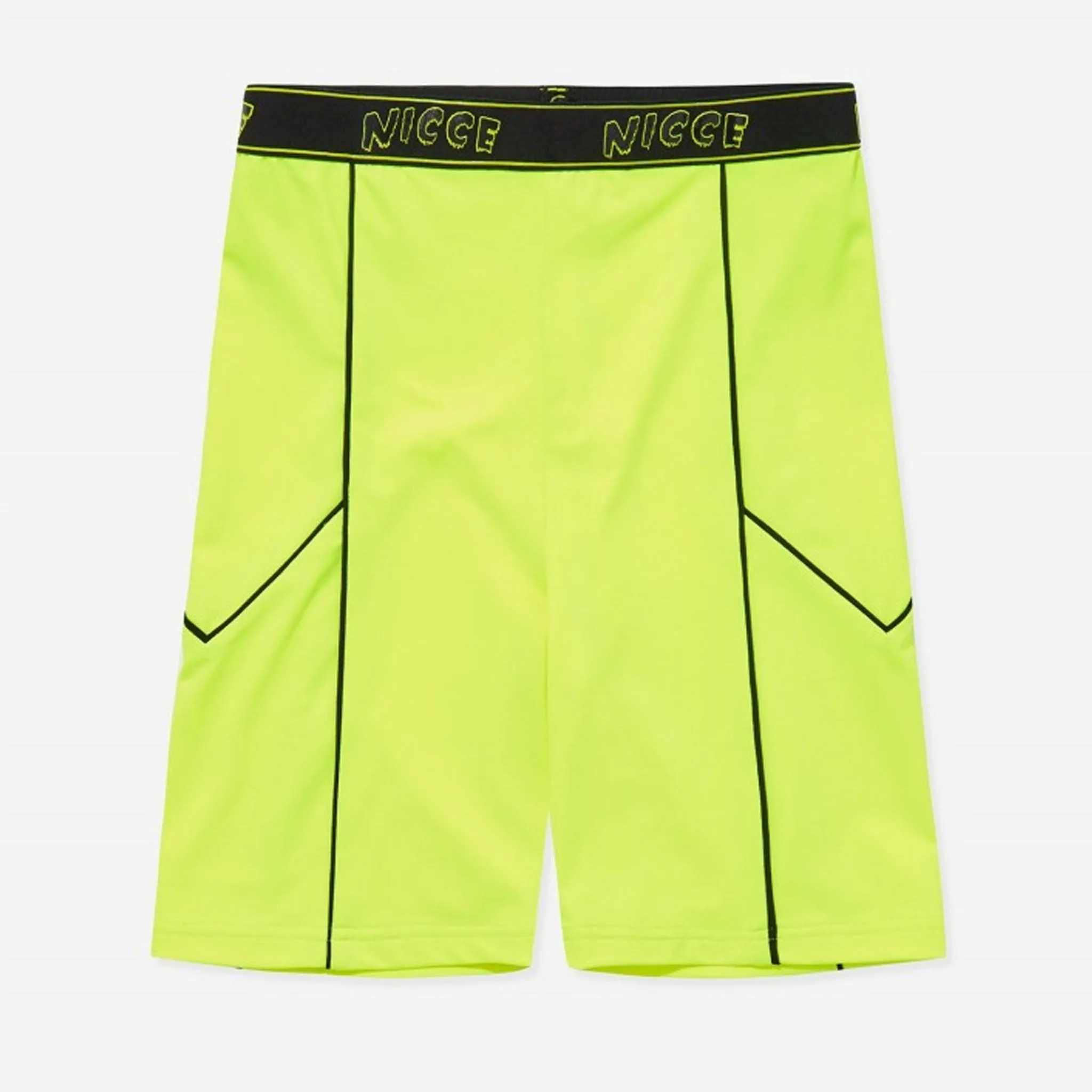 Nicce Graphic Logo Womens Neon Yellow Cycling Shorts