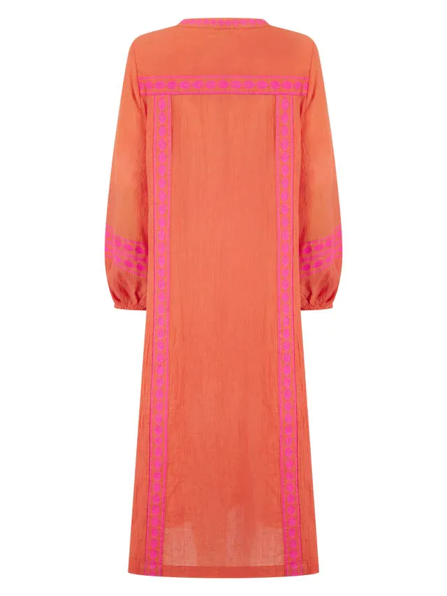 Nooki orange maxi dress