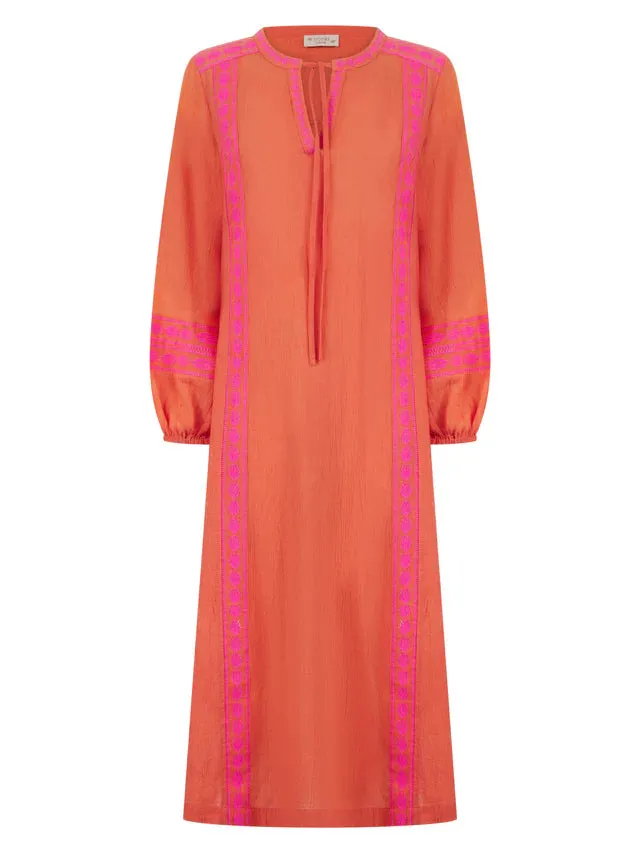 Nooki orange maxi dress
