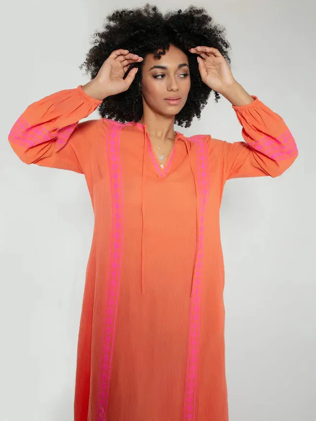 Nooki orange maxi dress
