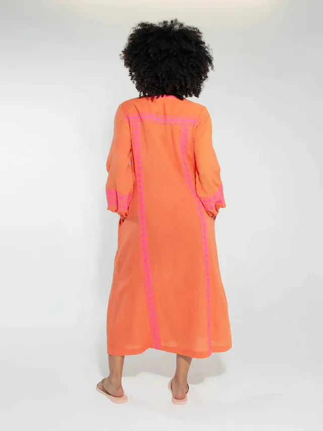 Nooki orange maxi dress