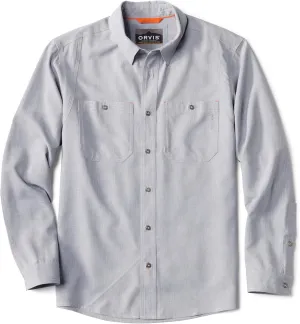 Orvis Tech Chambray Long Sleeve Men's Work Shirts - Lightweight Quick-Drying UPF 40 Chambray Fabric Casual Men's Shirts