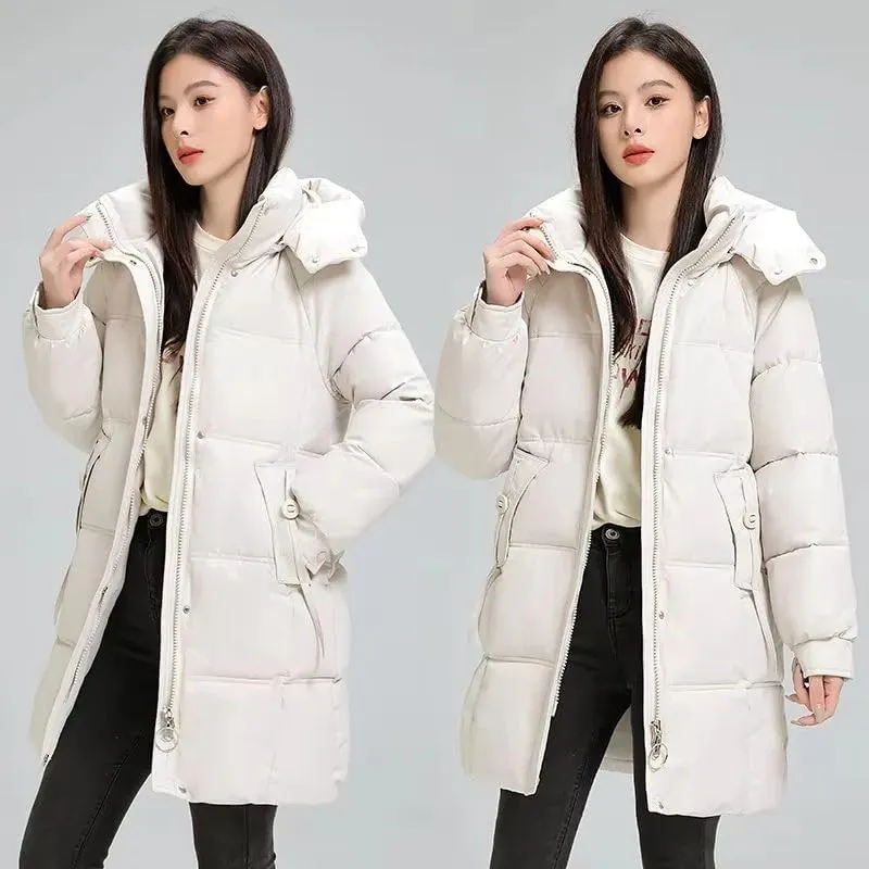 Parkas Jacket Women's Korean Autumn Winter Loose Hooded Thicken Warm Down Cotton Padded Short Coats Female Tops