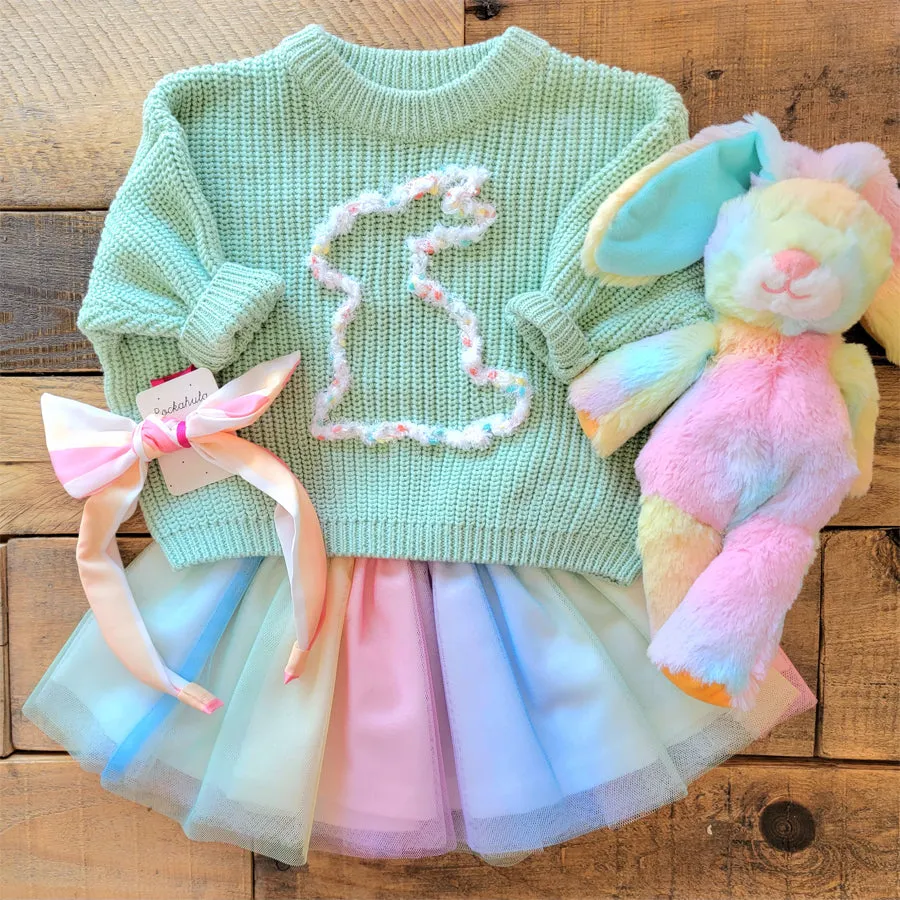 Pastel Green Sweater - Pastel Bunny