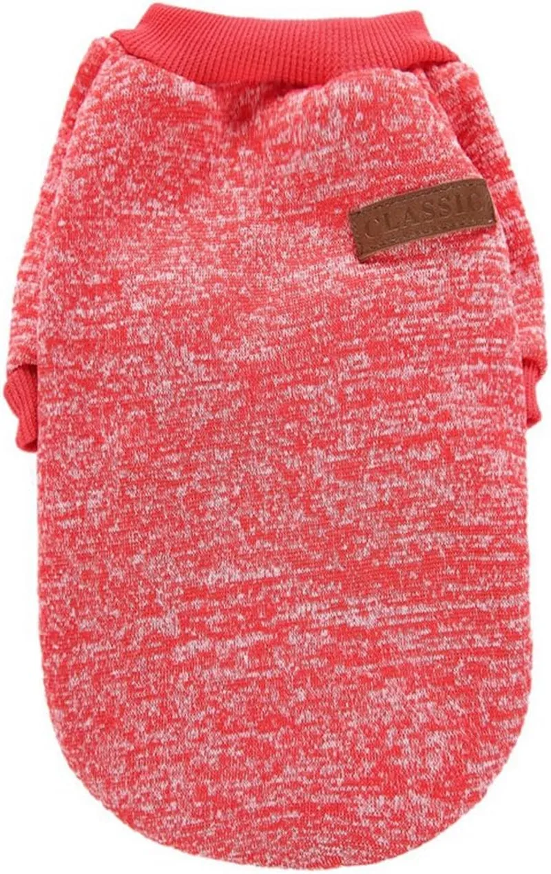 Pet Dog Classic Knitwear Sweater Warm Winter Puppy Pet Coat Soft Sweater Clothing for Small Dogs (XXS, Red)