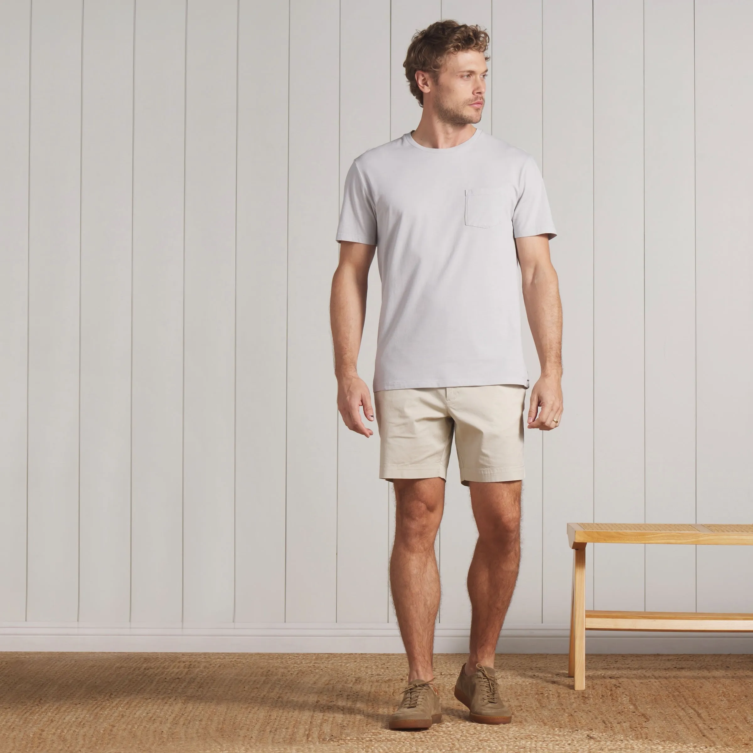 Pima Cotton Pocket Tee - Glacier Gray
