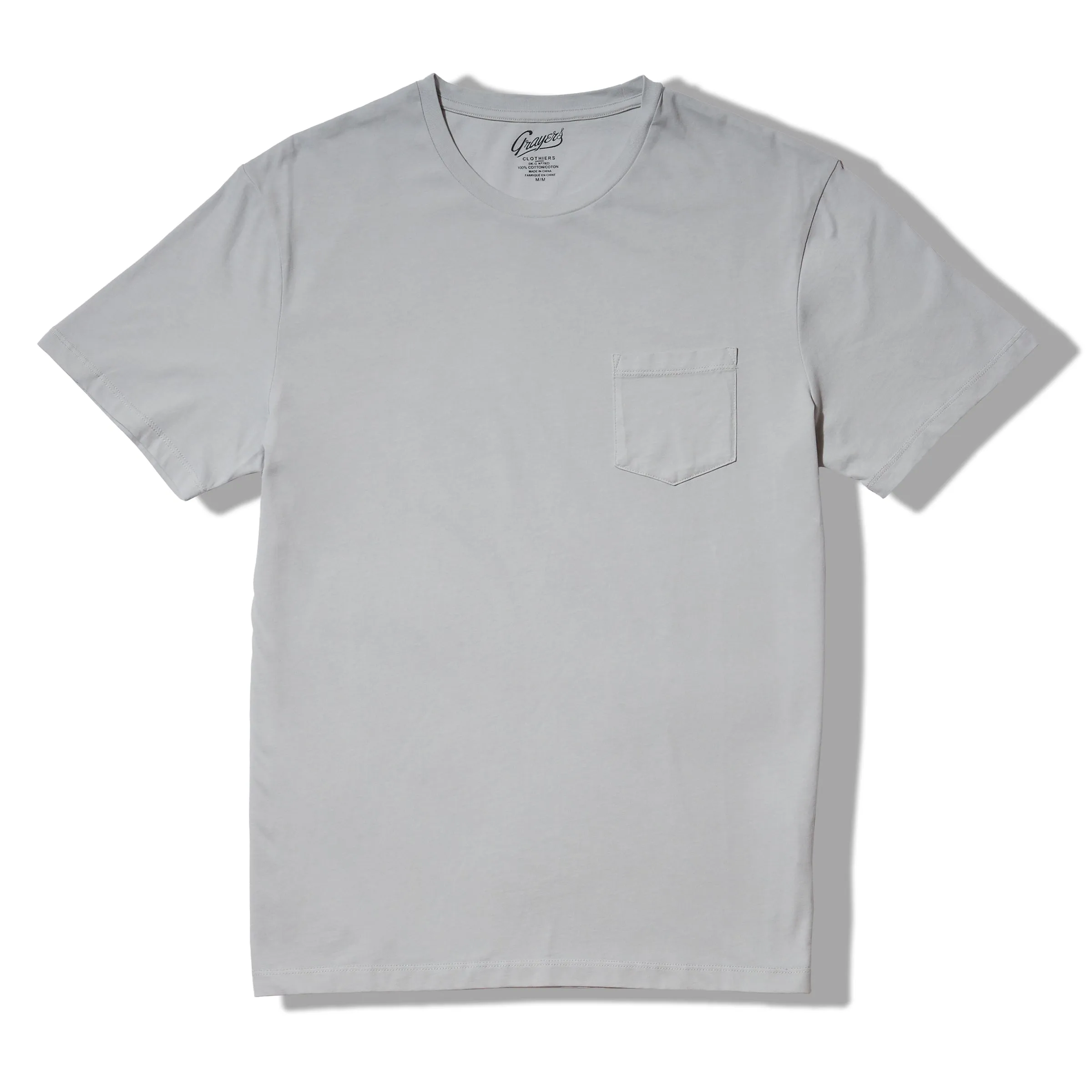 Pima Cotton Pocket Tee - Glacier Gray