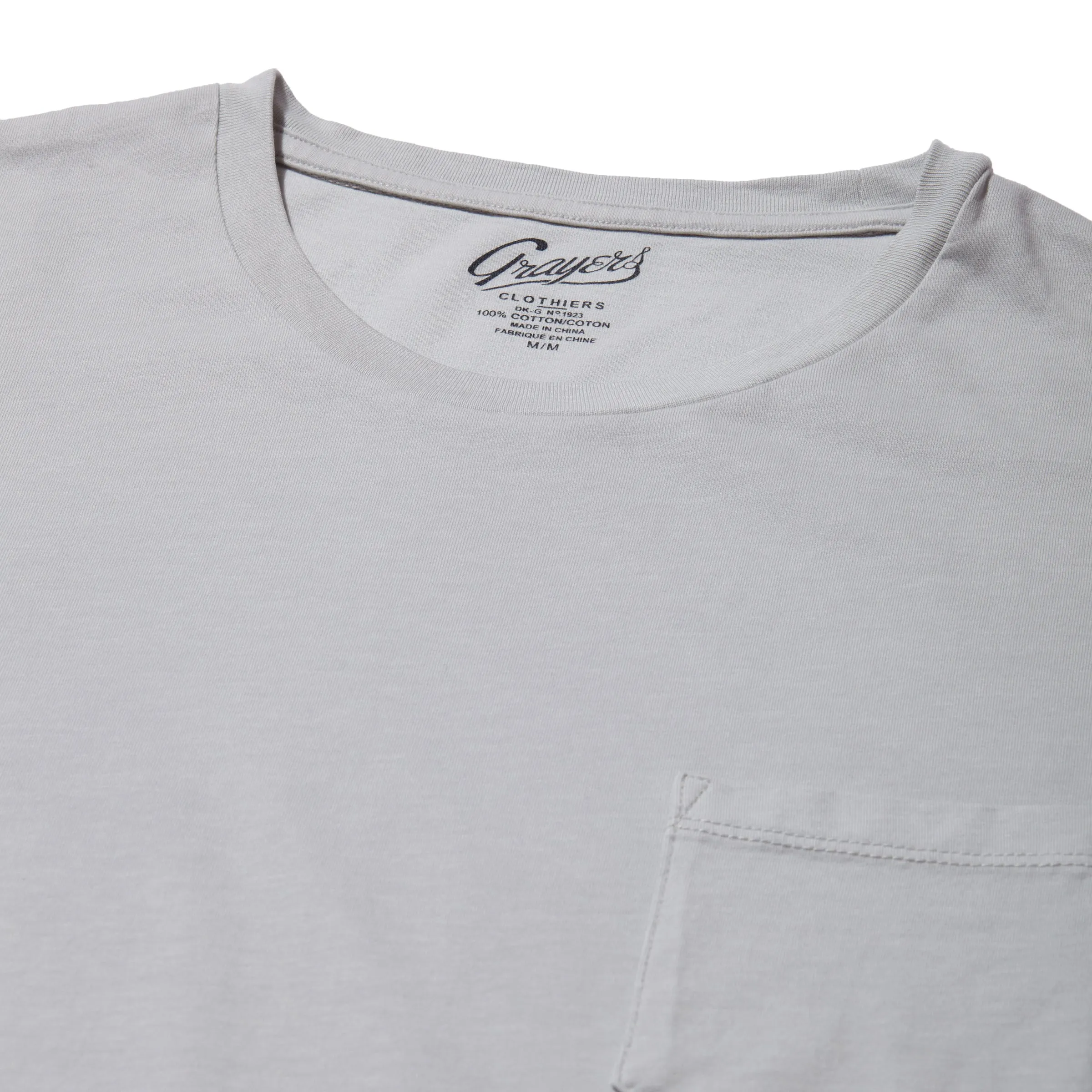 Pima Cotton Pocket Tee - Glacier Gray