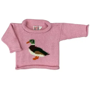 Pink Mallard Duck Roll Neck Sweater