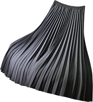 Pleated Skirts for Women High Waist Accordion Pleated A-Line Midi Skirt Stylish Comfy Vintage Skirts