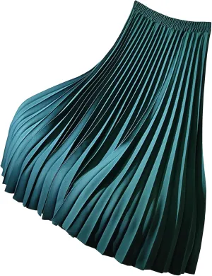 Pleated Skirts for Women High Waist Accordion Pleated A-Line Midi Skirt Stylish Comfy Vintage Skirts