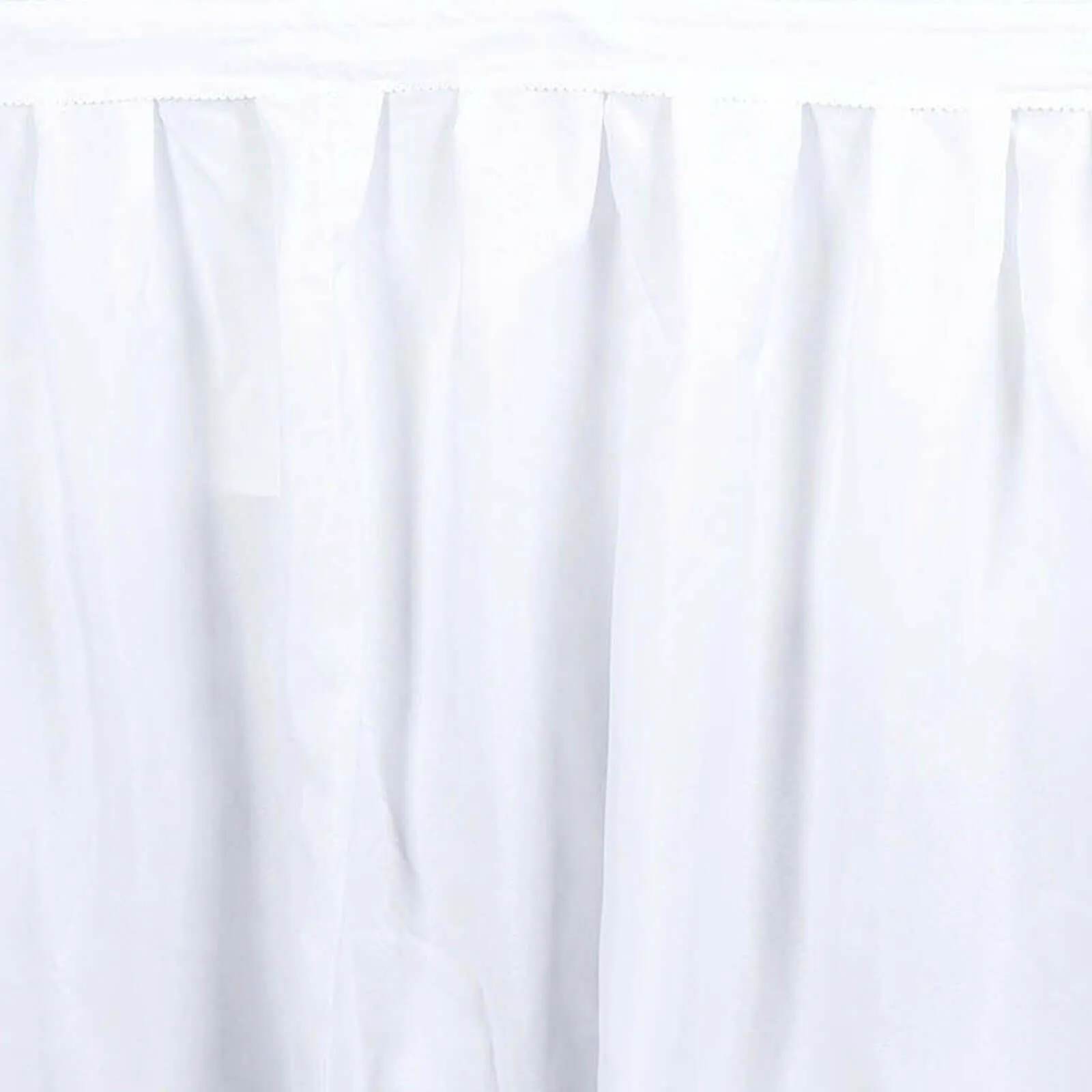 Polyester Table Skirt 17ft White - Stylish Pleated Banquet Folding Table Cover