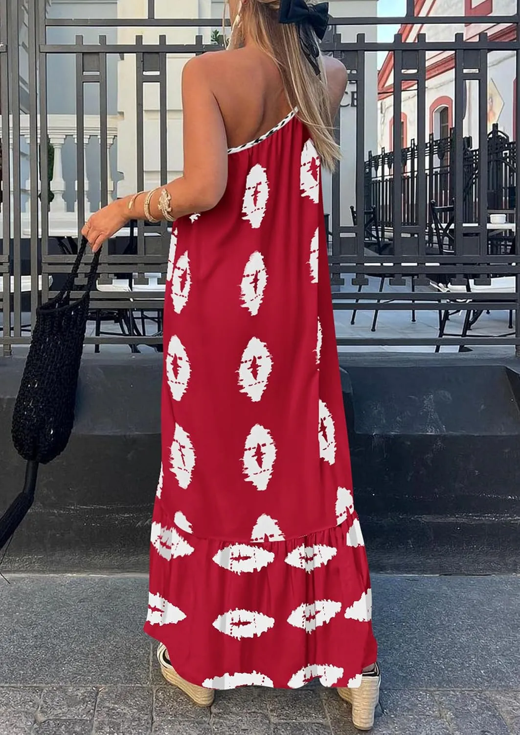 PRETTYGARDEN Women's 2025 Summer Maxi Dresses One Shoulder Printed Flowy Boho Beach Vacation Long Sundress