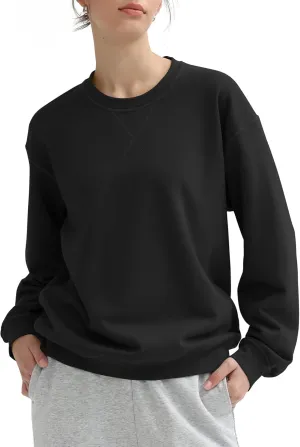 PUMIEY Women's Oversized Sweatshirt Crewneck Long Sleeve Loose Pullover Tops Fall Fashion Airy Collection