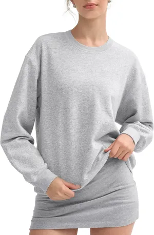 PUMIEY Women's Oversized Sweatshirt Crewneck Long Sleeve Loose Pullover Tops Fall Fashion Airy Collection
