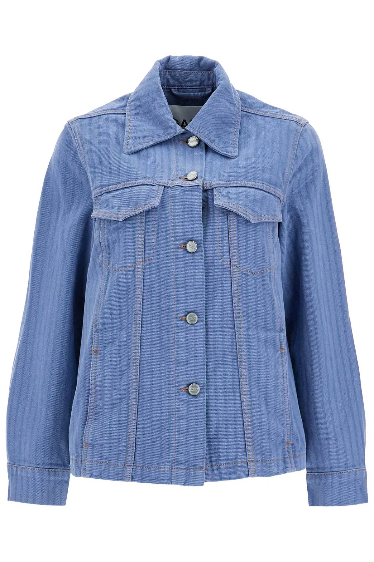 "STRIPED OVERDYED DENIM JACKET