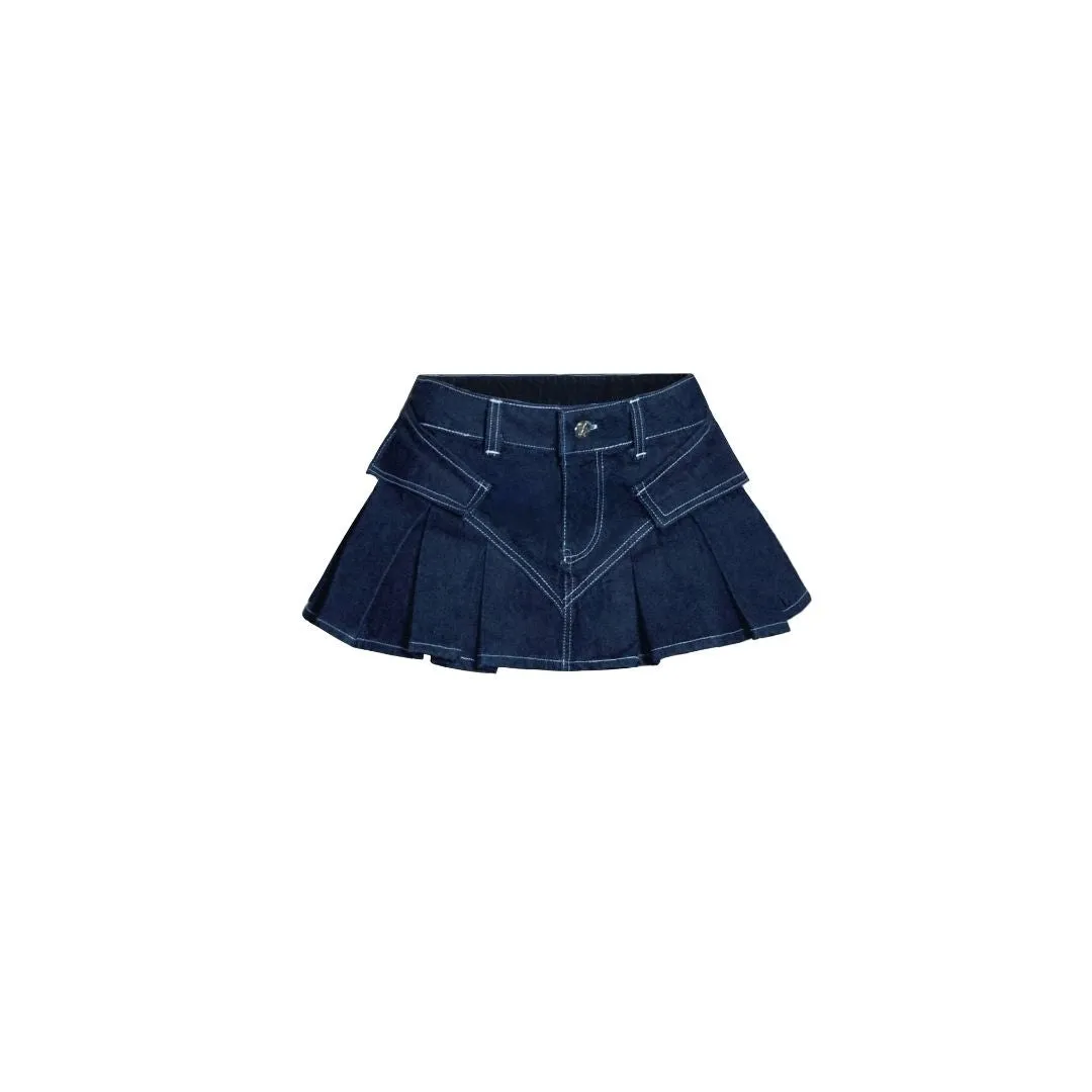 Rebel mini denim skort