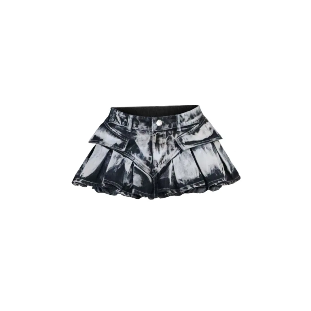 Rebel mini denim skort
