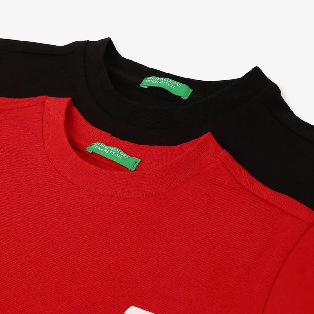 Red & Black Regular Fit T-Shirt- Pack Of 2