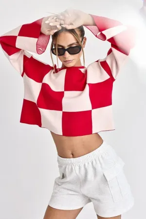 Red Checkered Sweater