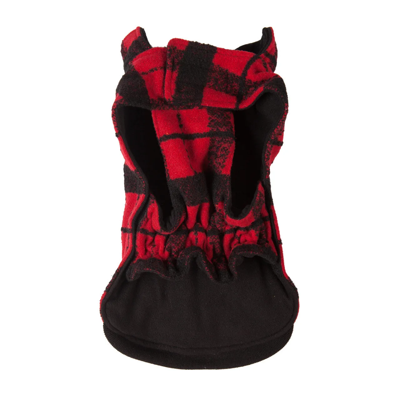 RED/BLACK PLAID BOUCLÉ DOG COAT