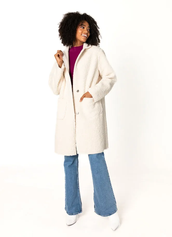 Relaxed Reversible Sherpa Teddy Overcoat
