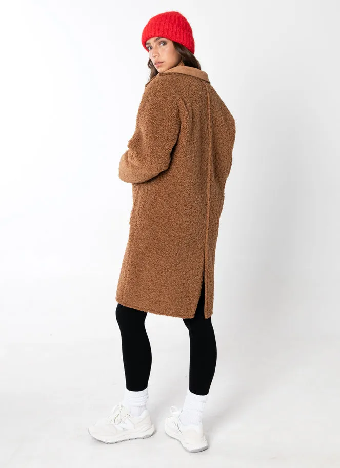 Relaxed Reversible Sherpa Teddy Overcoat