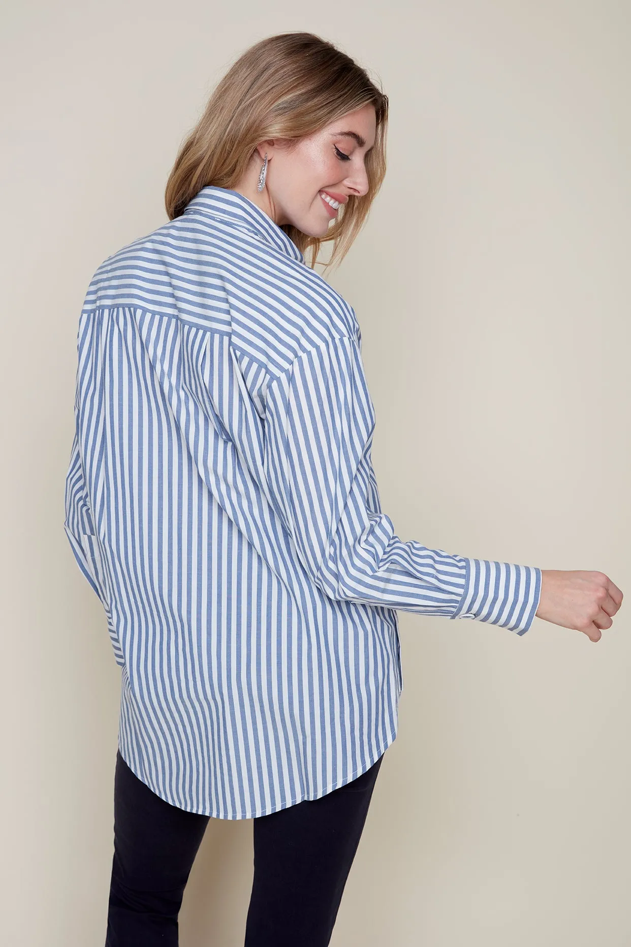 Renuar Top - Striped Shirt - Chambray