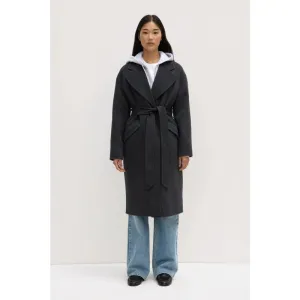 Sadie Single Breasted Wool Coat | Charcoal Marle