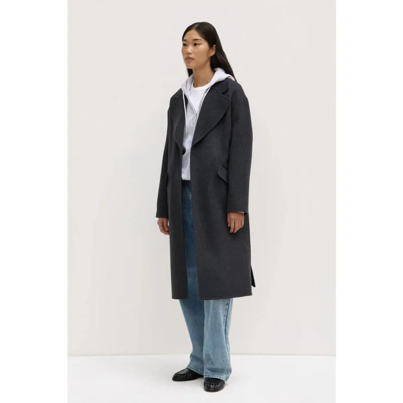 Sadie Single Breasted Wool Coat | Charcoal Marle