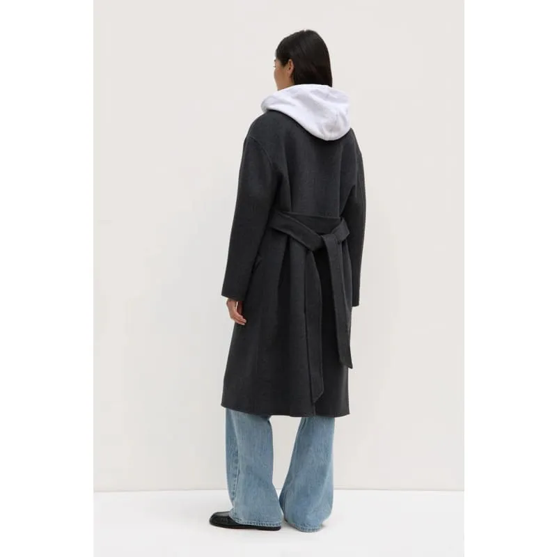 Sadie Single Breasted Wool Coat | Charcoal Marle