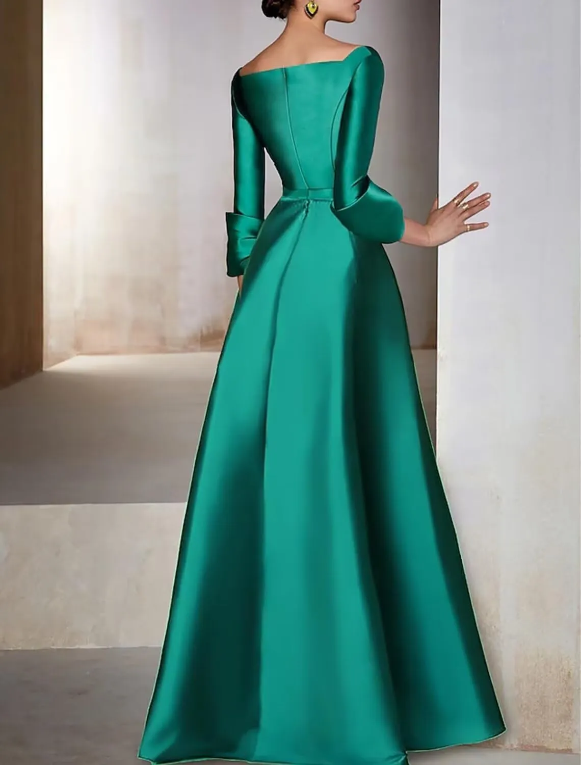 Satin Mother of The Bride Dresses for Wedding Long Wedding Guest Dress for Women with Slit