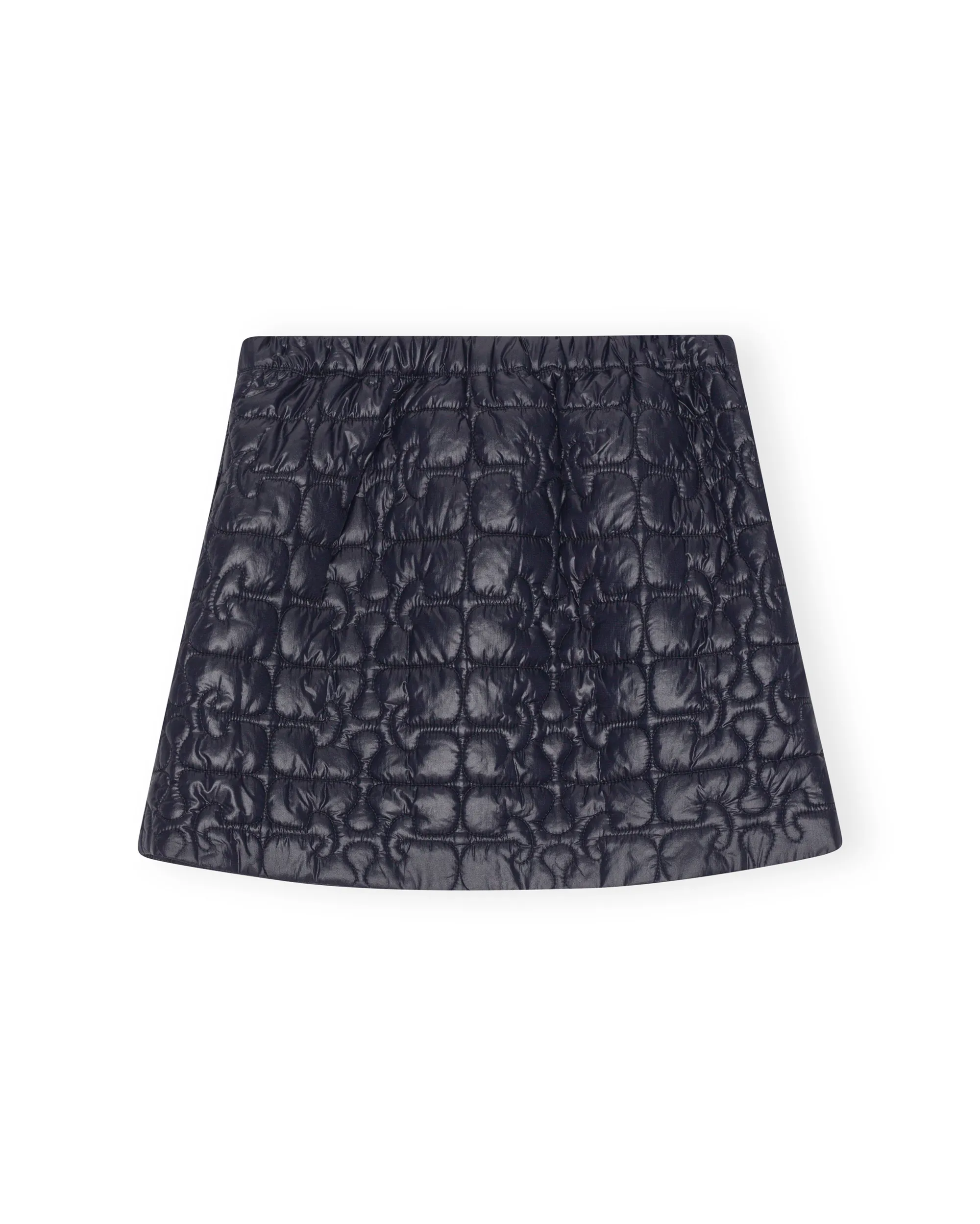 Shiny Quilt Mini Skirt - Black