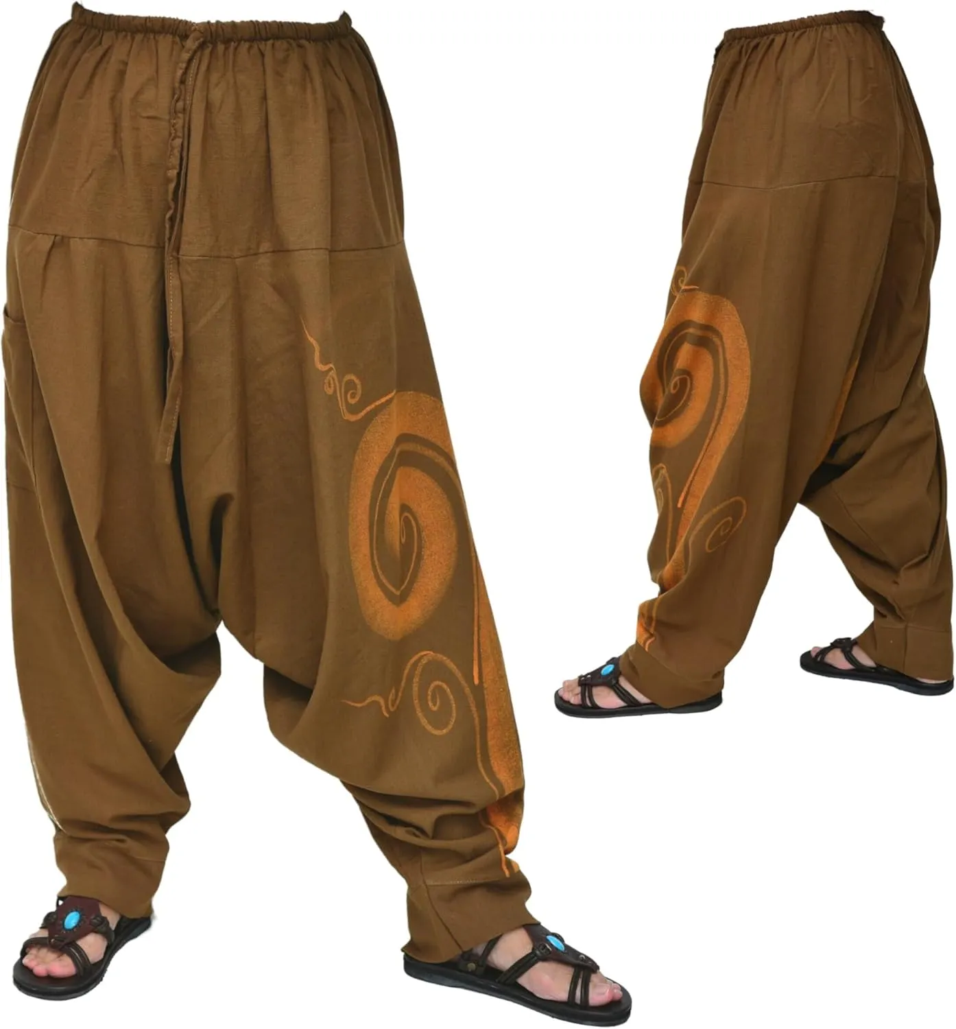 Siamrose, Yoga Harem Lounge Baggy Pants Women Men, Aladdin Boho Trousers, One Size