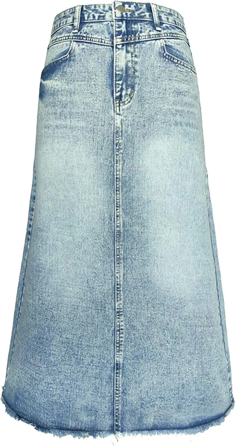 Skirts for Women Trendy Summer Women Skirt Comfortable and Soft Denim A Line Skirt High Waisted Slimming Mid