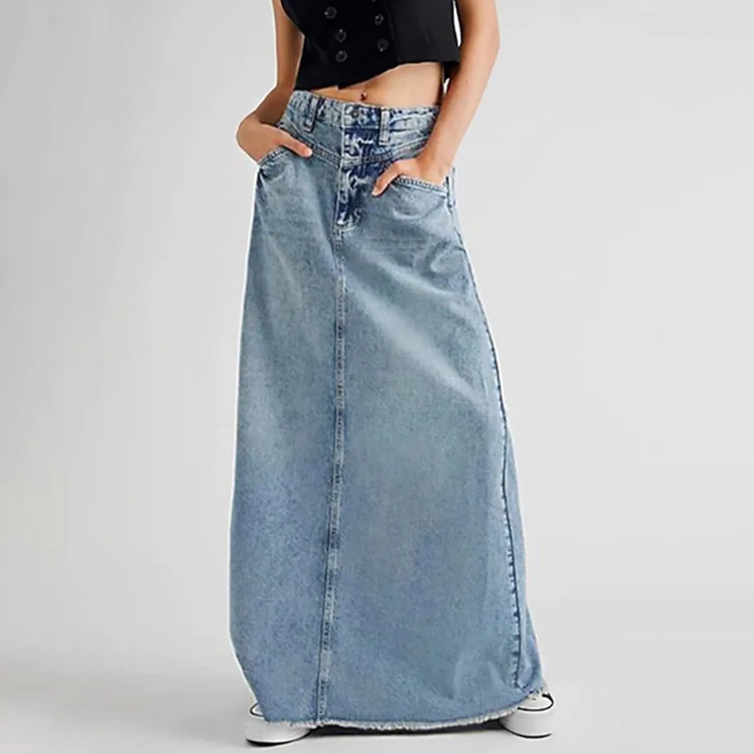 Skirts for Women Trendy Summer Women Skirt Comfortable and Soft Denim A Line Skirt High Waisted Slimming Mid