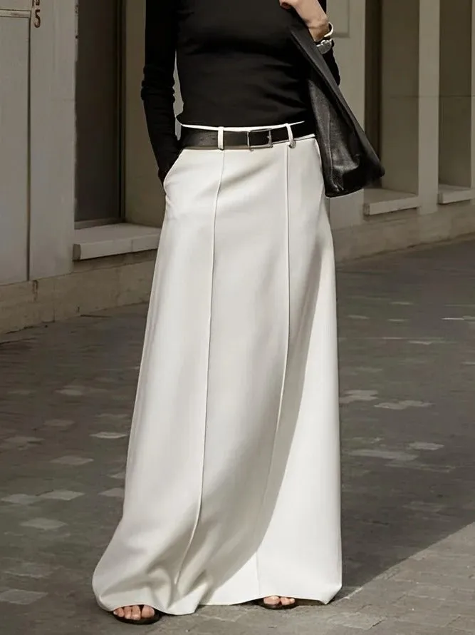 Stylish H-Line Solid Color Skirts Bottoms  113013