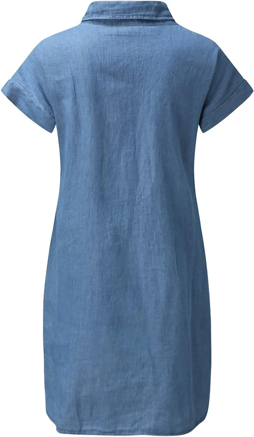 Summer Dresses for Women Fashion Casual Button Down Denim Midi Dress Short Sleeve Collar Trendy Spring Clothes S-3XL