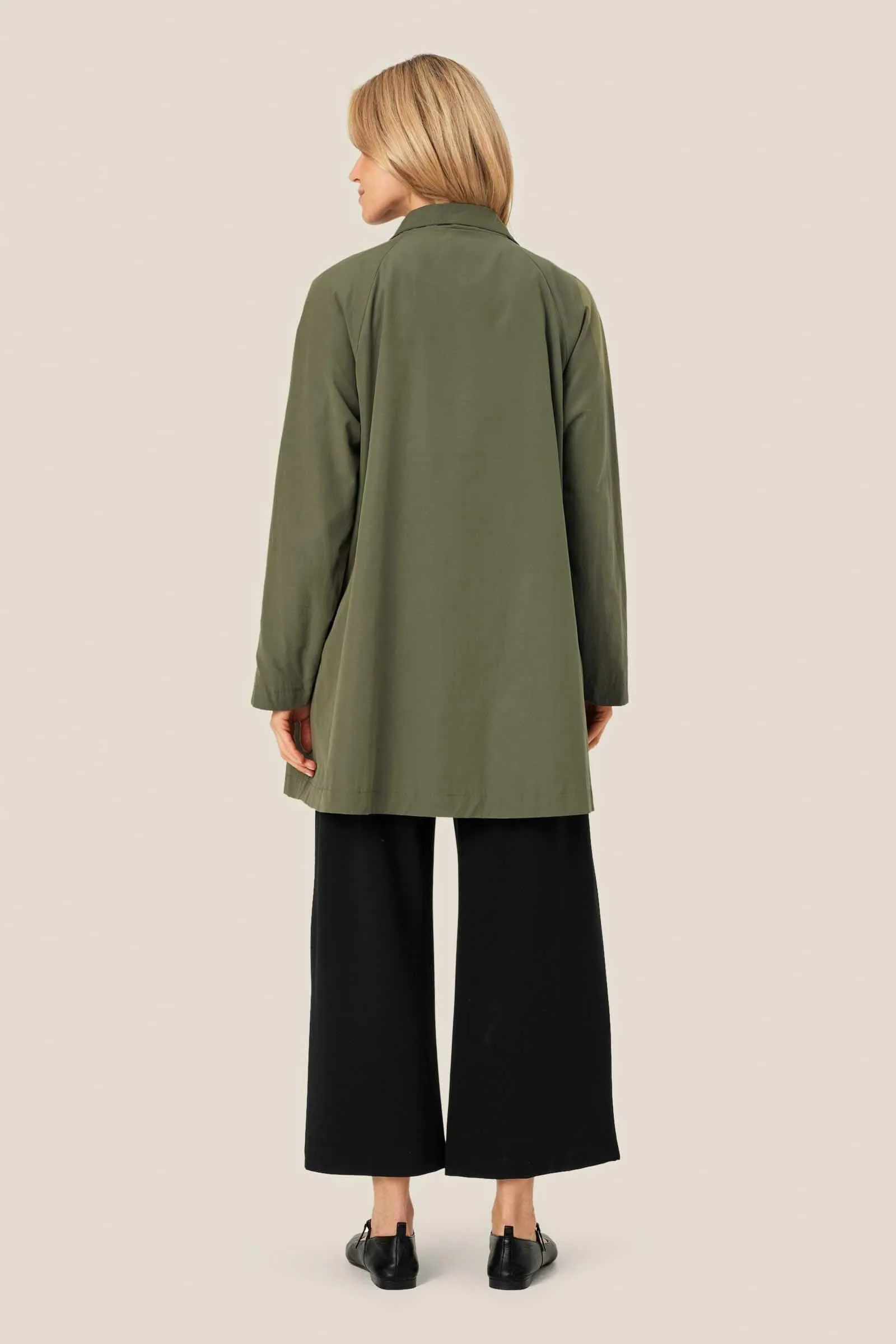 Teresa Cotton Blend Coat - Dark Lichen Green