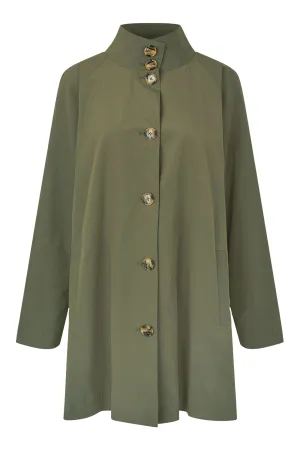Teresa Cotton Blend Coat - Dark Lichen Green