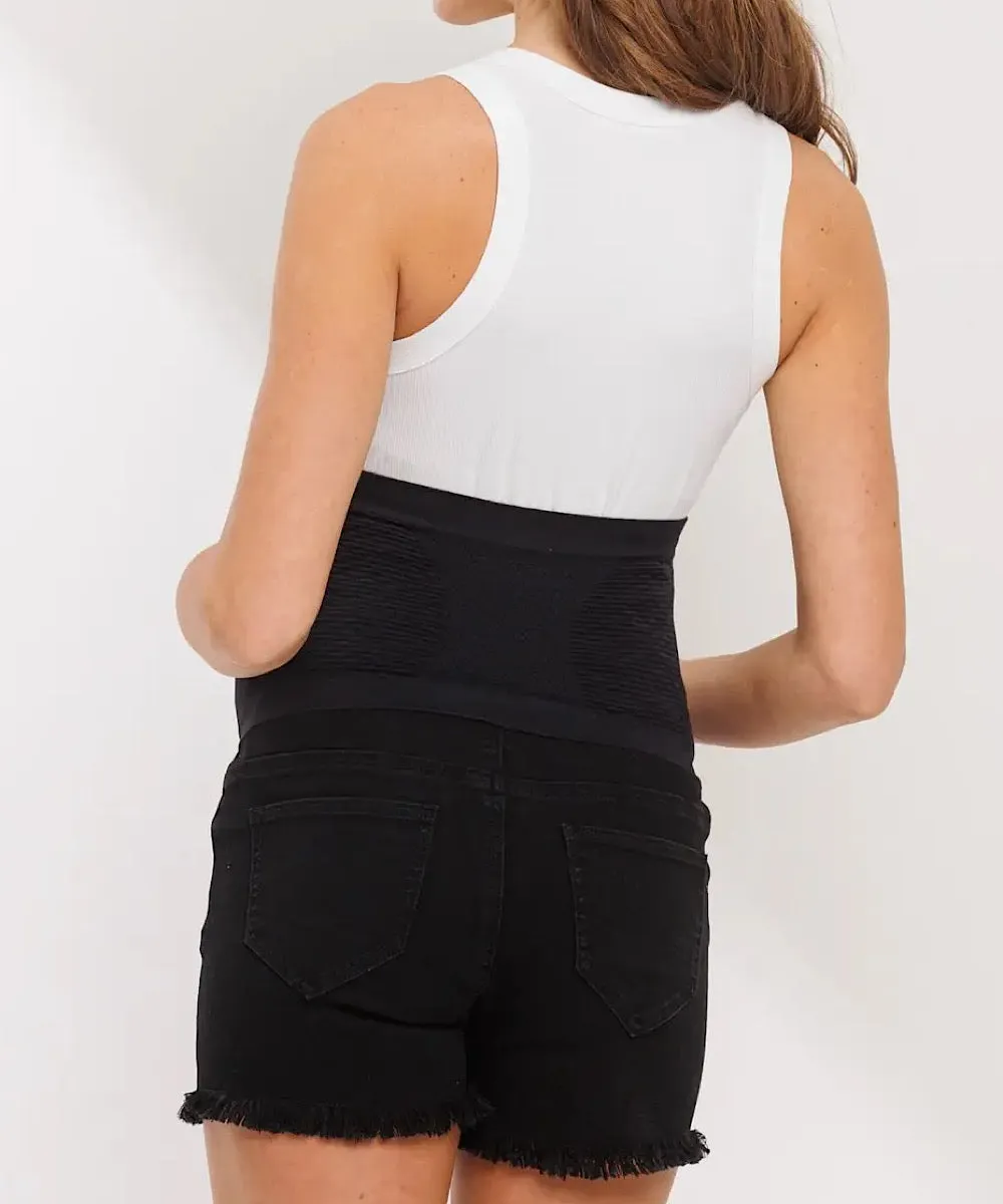 The Frayed Denim Waistband Shorts (Light Denim)