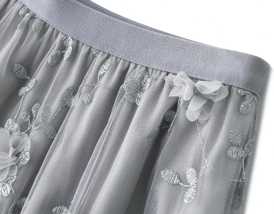 Tulle Skirts for Women High Elastic Waist Long Stylish Comfy Midi Skirt A Line Tutu Skirts for Daily, Prom, Party