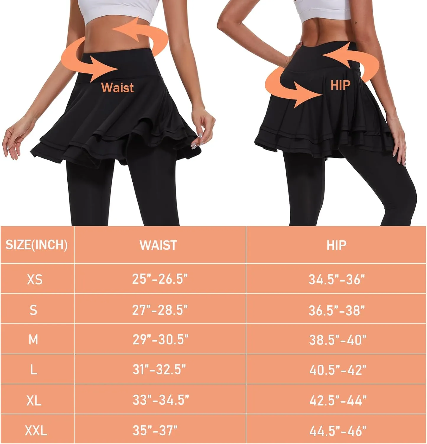 Ultrafun Women's UPF 50  Capri Skirted Leggings Tights Active Tennis Skirt with Pockets