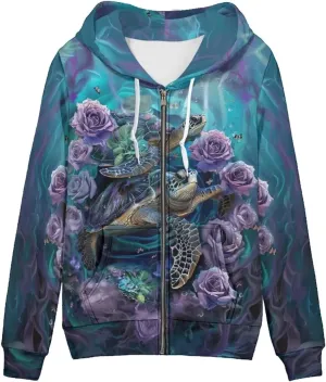 Uourmeti Hoodies Zip Up Jacket for Women Teen Girls Fall Sweatshirt XS-5XL