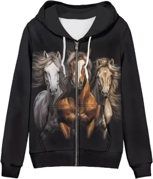 Uourmeti Hoodies Zip Up Jacket for Women Teen Girls Fall Sweatshirt XS-5XL