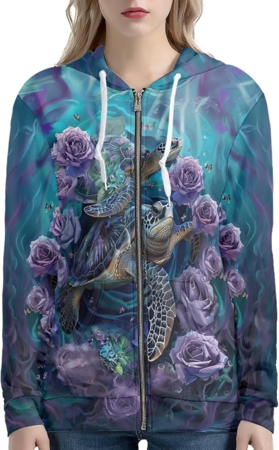 Uourmeti Hoodies Zip Up Jacket for Women Teen Girls Fall Sweatshirt XS-5XL