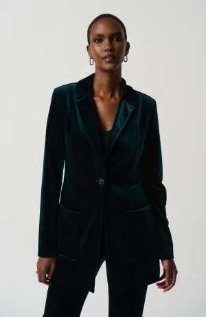 Velvet Blazer Notch Collar