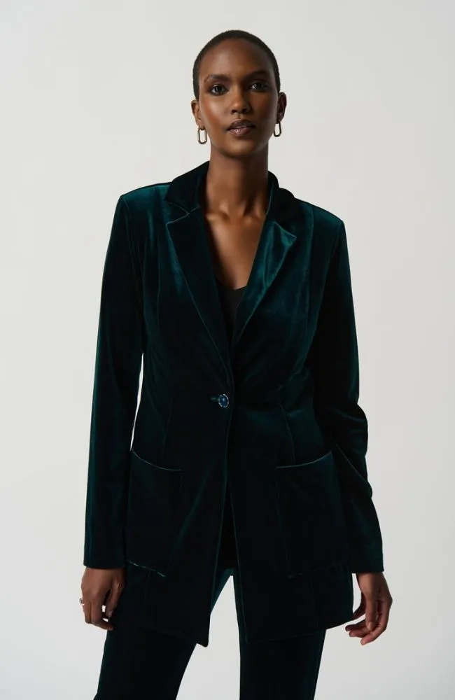 Velvet Blazer Notch Collar