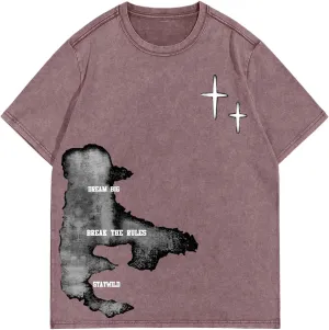 Verdusa Men's Letter Graphic Drop Shoulder T Shirts Casual Round Neck Tee Top